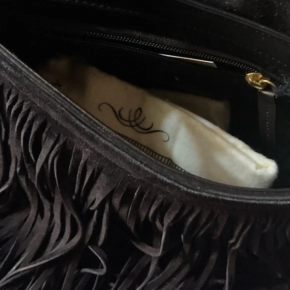 Frye Black Crossbody Bag with Fringe Detailing “RAY” nwt! - Picture 3 of 7